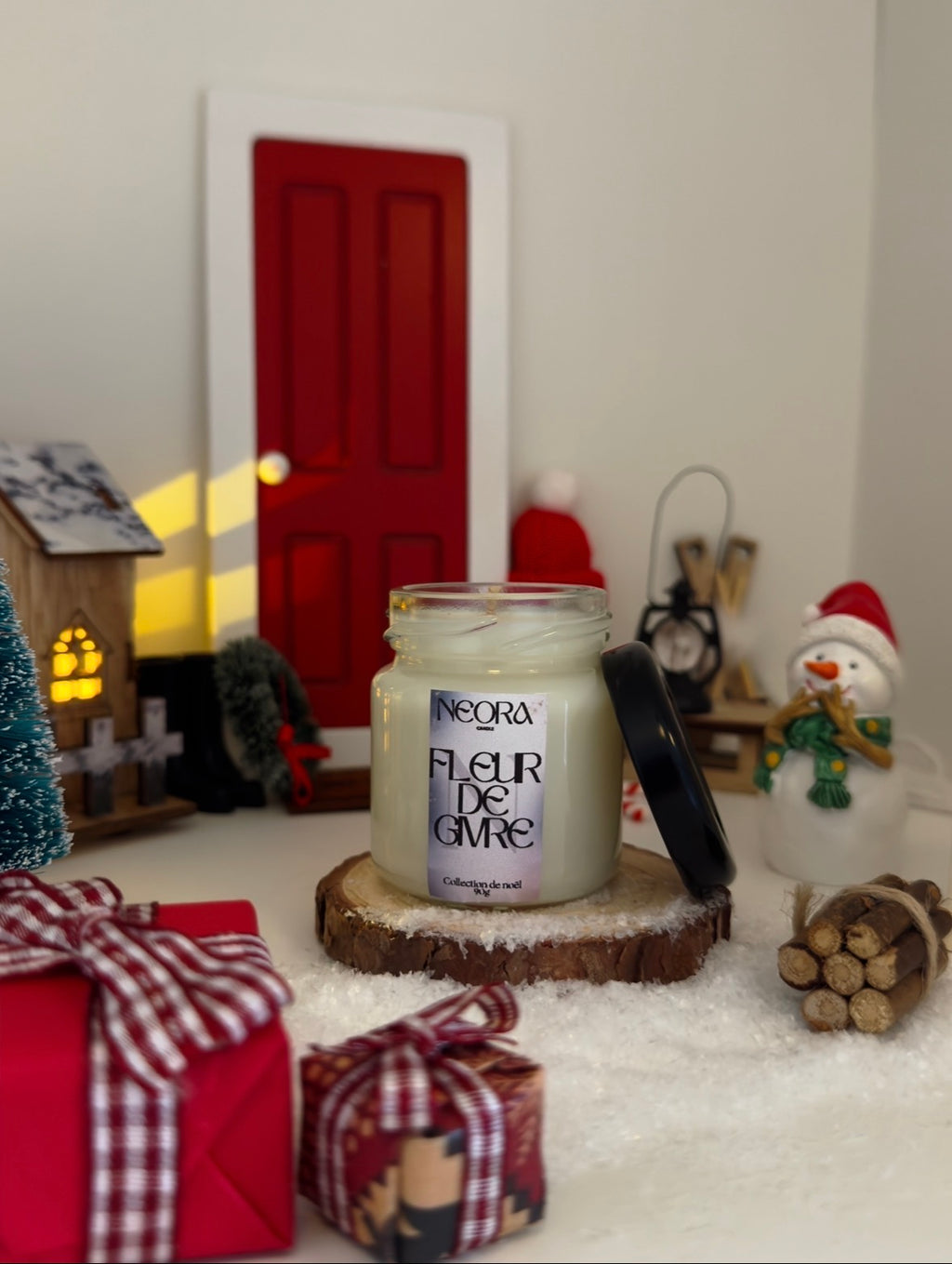 Bougie en pot - Fleur de givre