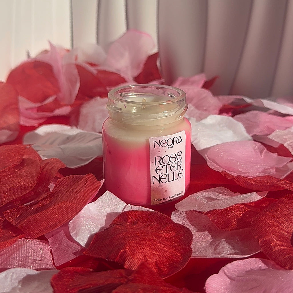 Bougie en pot - Rose éternelle